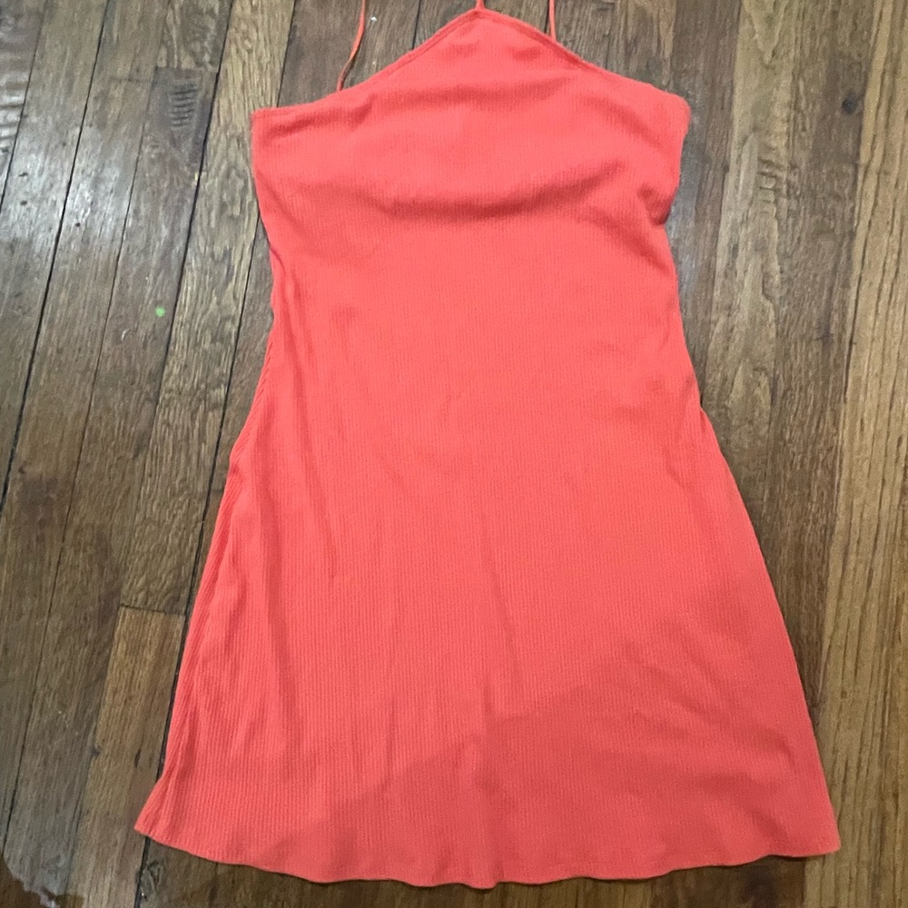 American Eagle Outfitters Coral Spaghetti Strap Mini Dress